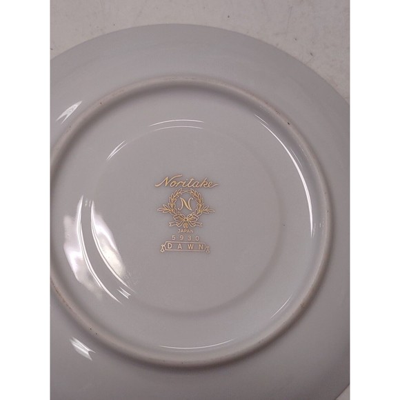 NORITAKE CHINA DAWN COFFEE TEA SAUCERS 5930 GOLD and WHITE CHINA (Lot of 6) - Picture 3 of 6